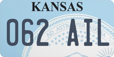 KS license plate 062AIL