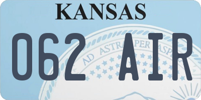 KS license plate 062AIR