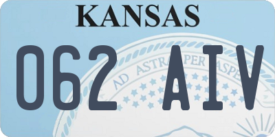KS license plate 062AIV