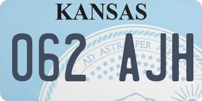 KS license plate 062AJH