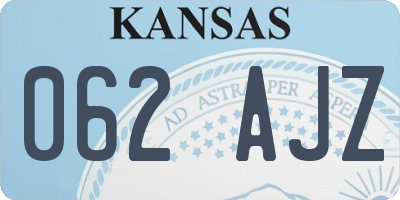 KS license plate 062AJZ