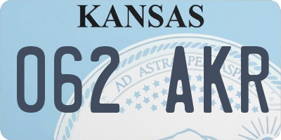 KS license plate 062AKR