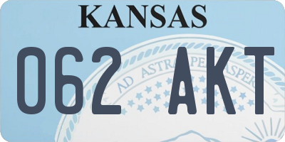KS license plate 062AKT