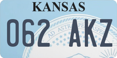 KS license plate 062AKZ