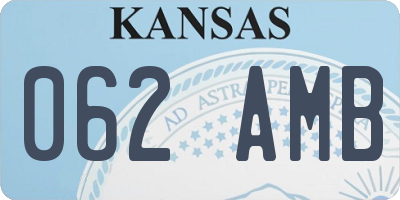 KS license plate 062AMB