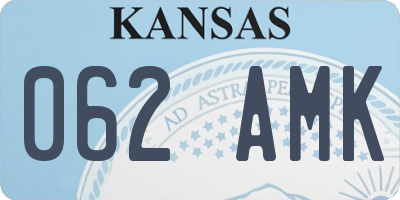 KS license plate 062AMK