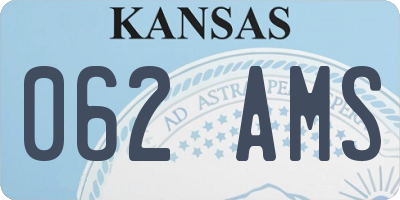 KS license plate 062AMS