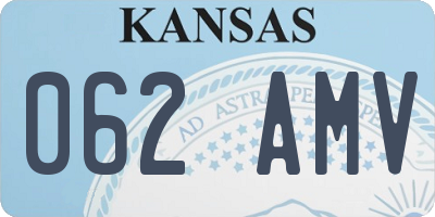 KS license plate 062AMV