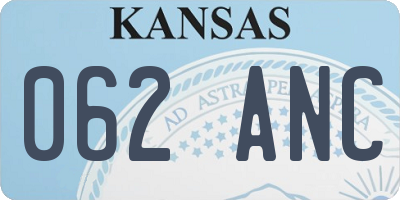 KS license plate 062ANC