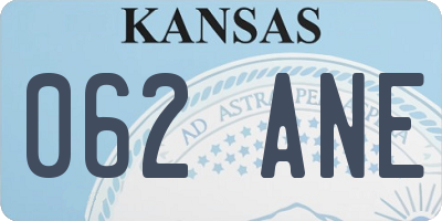 KS license plate 062ANE
