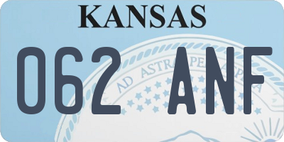 KS license plate 062ANF