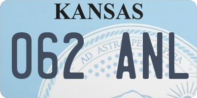KS license plate 062ANL