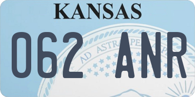 KS license plate 062ANR