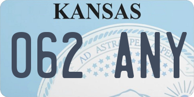KS license plate 062ANY