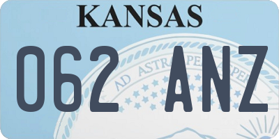 KS license plate 062ANZ