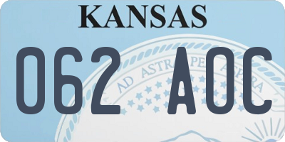 KS license plate 062AOC
