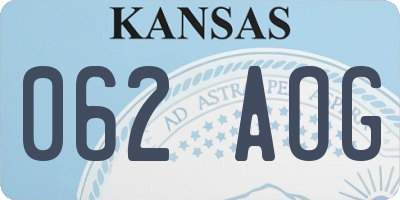 KS license plate 062AOG