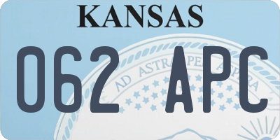 KS license plate 062APC