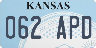 KS license plate 062APD
