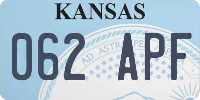 KS license plate 062APF