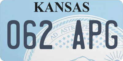 KS license plate 062APG