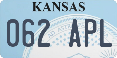 KS license plate 062APL