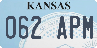 KS license plate 062APM
