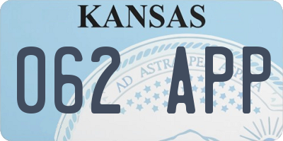 KS license plate 062APP