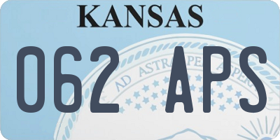 KS license plate 062APS