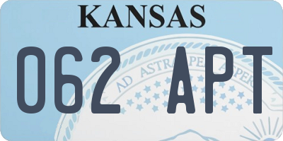 KS license plate 062APT