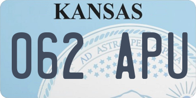 KS license plate 062APU