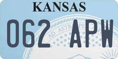 KS license plate 062APW