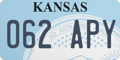 KS license plate 062APY