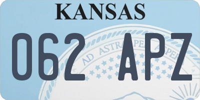 KS license plate 062APZ