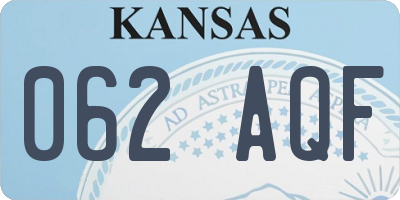KS license plate 062AQF