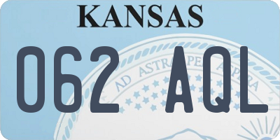 KS license plate 062AQL