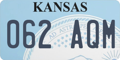 KS license plate 062AQM