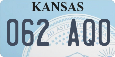 KS license plate 062AQO