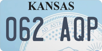 KS license plate 062AQP