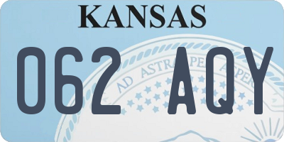 KS license plate 062AQY