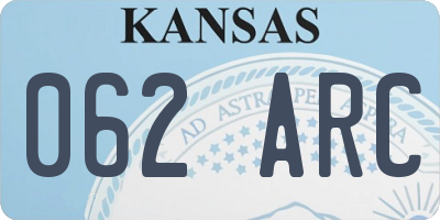 KS license plate 062ARC