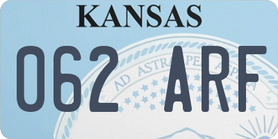 KS license plate 062ARF