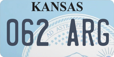 KS license plate 062ARG