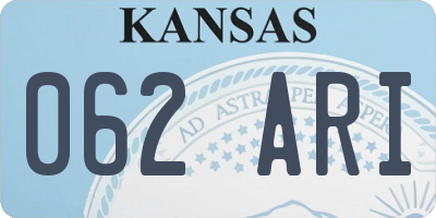 KS license plate 062ARI
