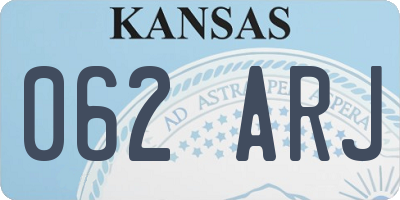 KS license plate 062ARJ
