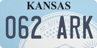 KS license plate 062ARK