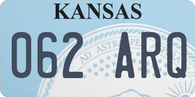 KS license plate 062ARQ
