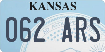 KS license plate 062ARS