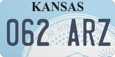 KS license plate 062ARZ