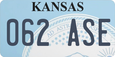 KS license plate 062ASE